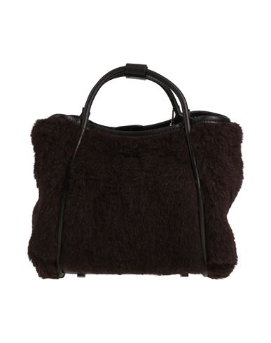 Max Mara Woman Handbag Dark Brown Size - Alpaca Wool, Virgin Wool, Silk