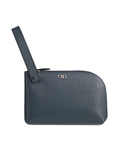 FERRAGAMO FERRAGAMO MAN HANDBAG NAVY SIZE - LEATHER 