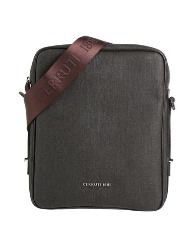 Cerruti 1881 Man Cross-body Bag Dark Brown Size - Textile Fibers, Nylon