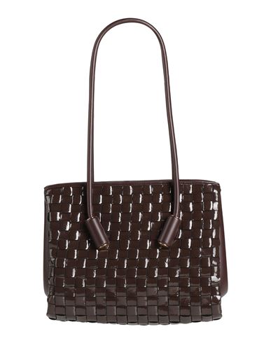 Themoirè Woman Shoulder Bag Dark Brown Size - Textile Fibers In Brown