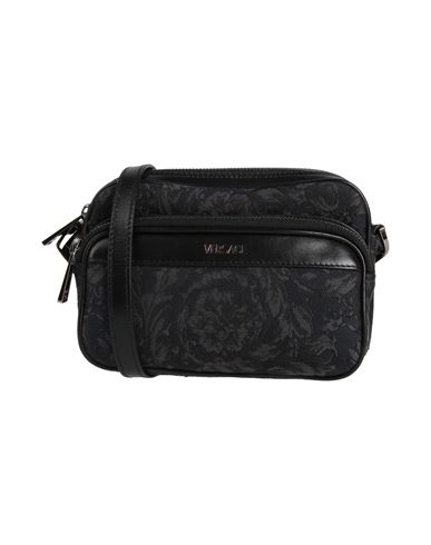 Versace Woman Cross-body Bag Black Size - Polyamide, Cotton, Polyester, Calfskin In Black