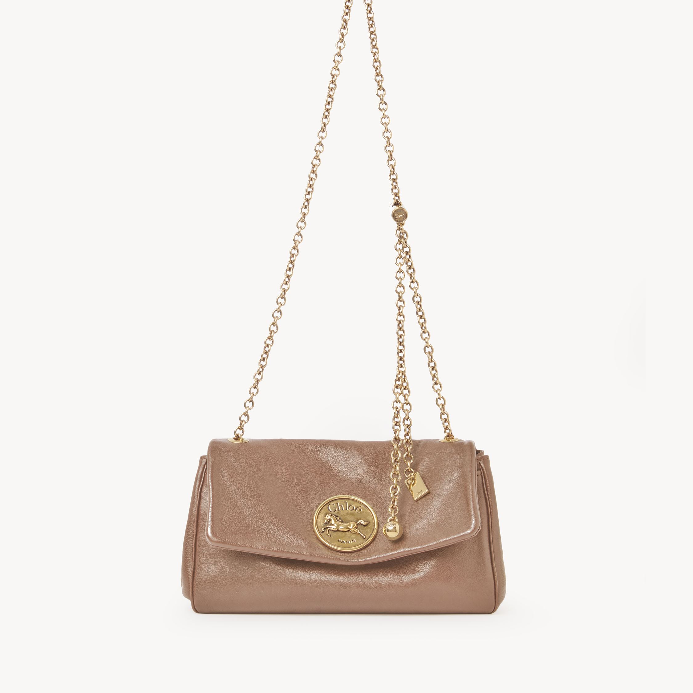 Chloé Heritage Shoulder Bag In Grained Leather Pink Size Onesize 100% Bubalus Bubalis, Farmed, Coo I