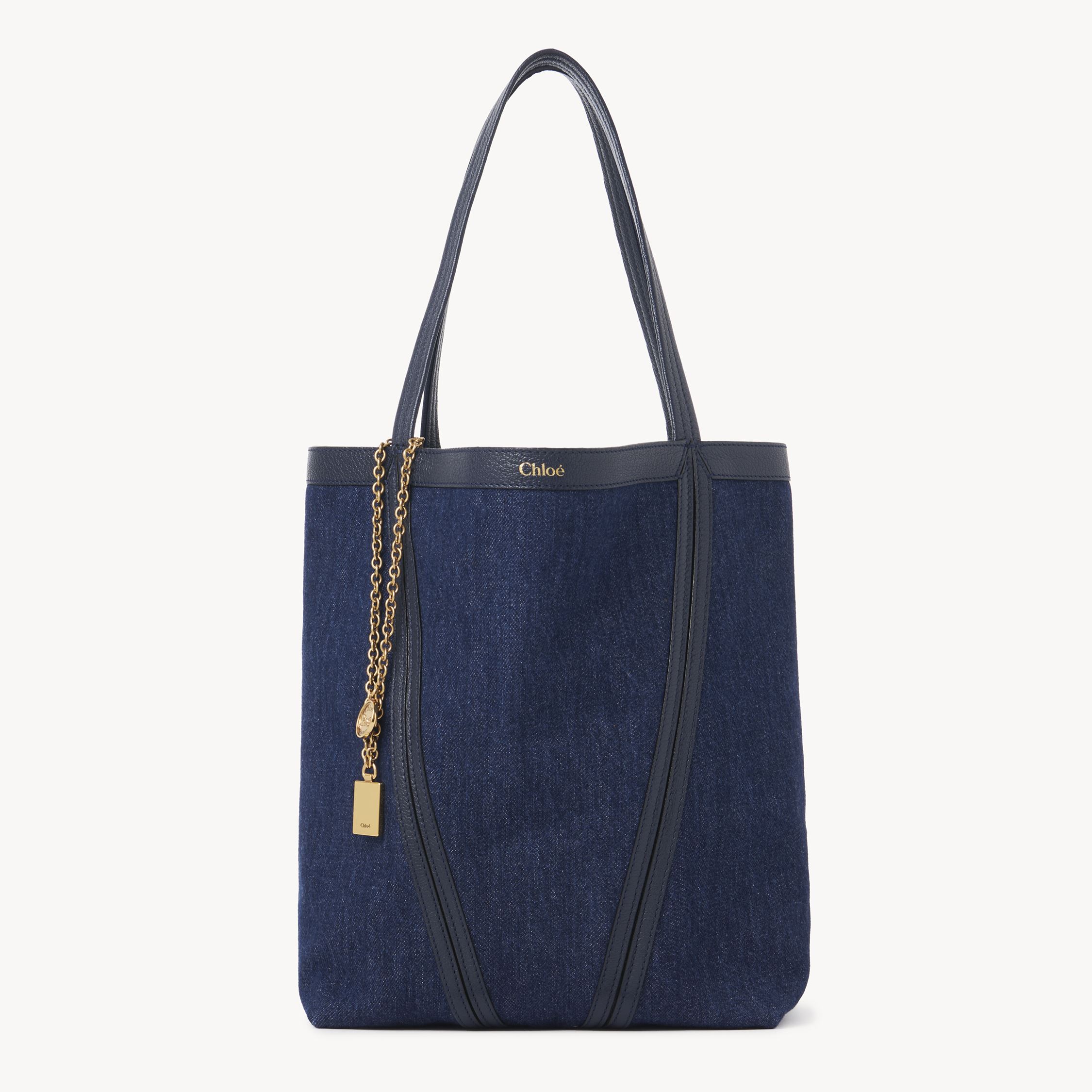 CHLOÉ SAC CABAS CHLOÉ SPIN EN DENIM FEMME BLEU TAILLE ONESIZE 100% COTON 