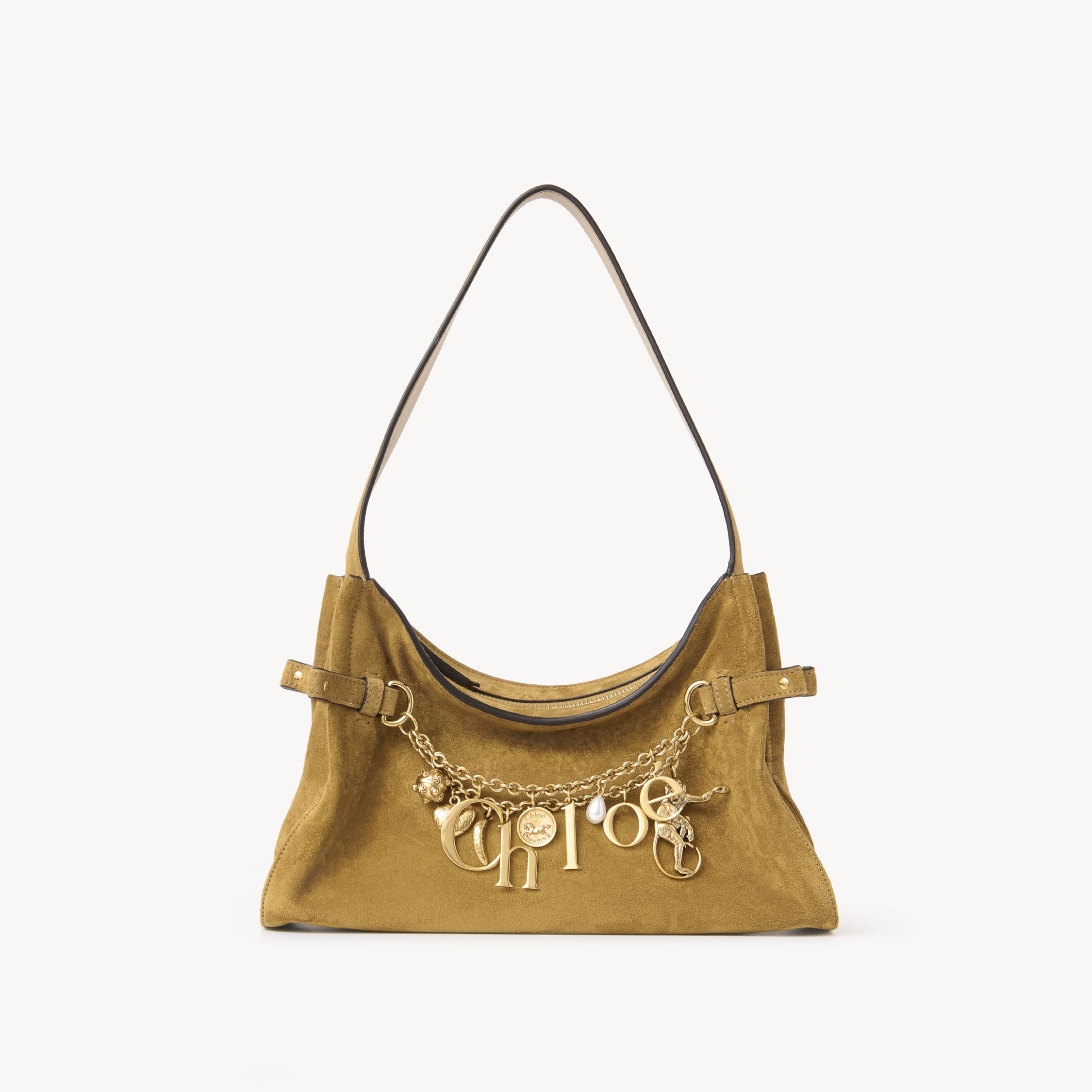 Chloé Sac Hobo  Charms En Cuir Velours Femme Or Taille Onesize 100% Cuir De Veau