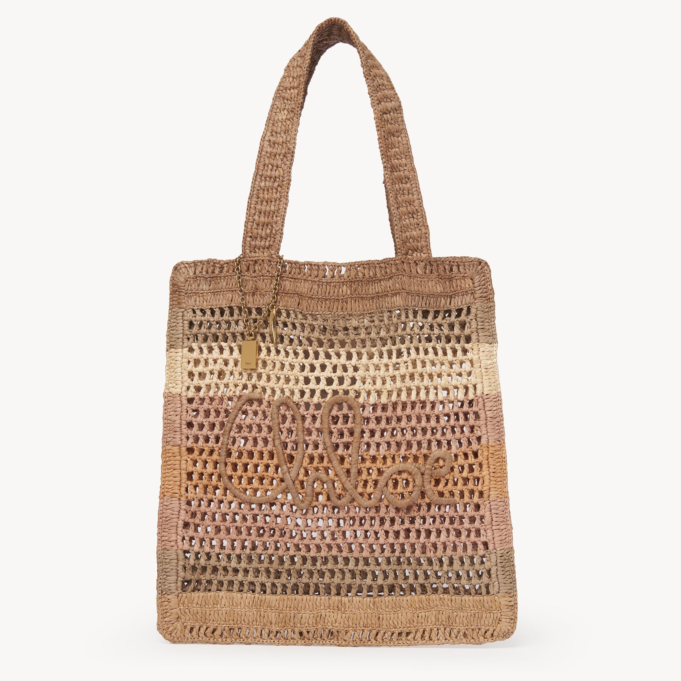 Chloé Chloe Summer Banana Logo Raffia Tote
