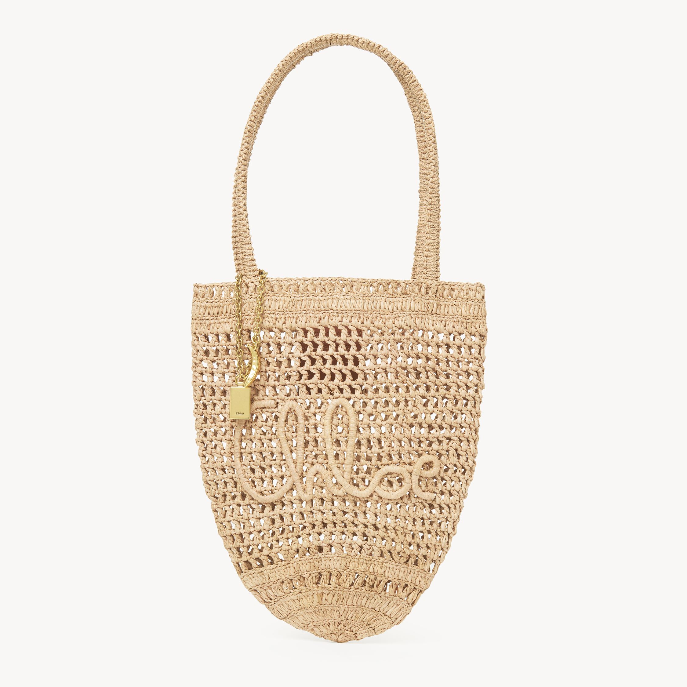 Chloé Chloe Women Raffia Small Summer Banana Shopping Bag In Brown