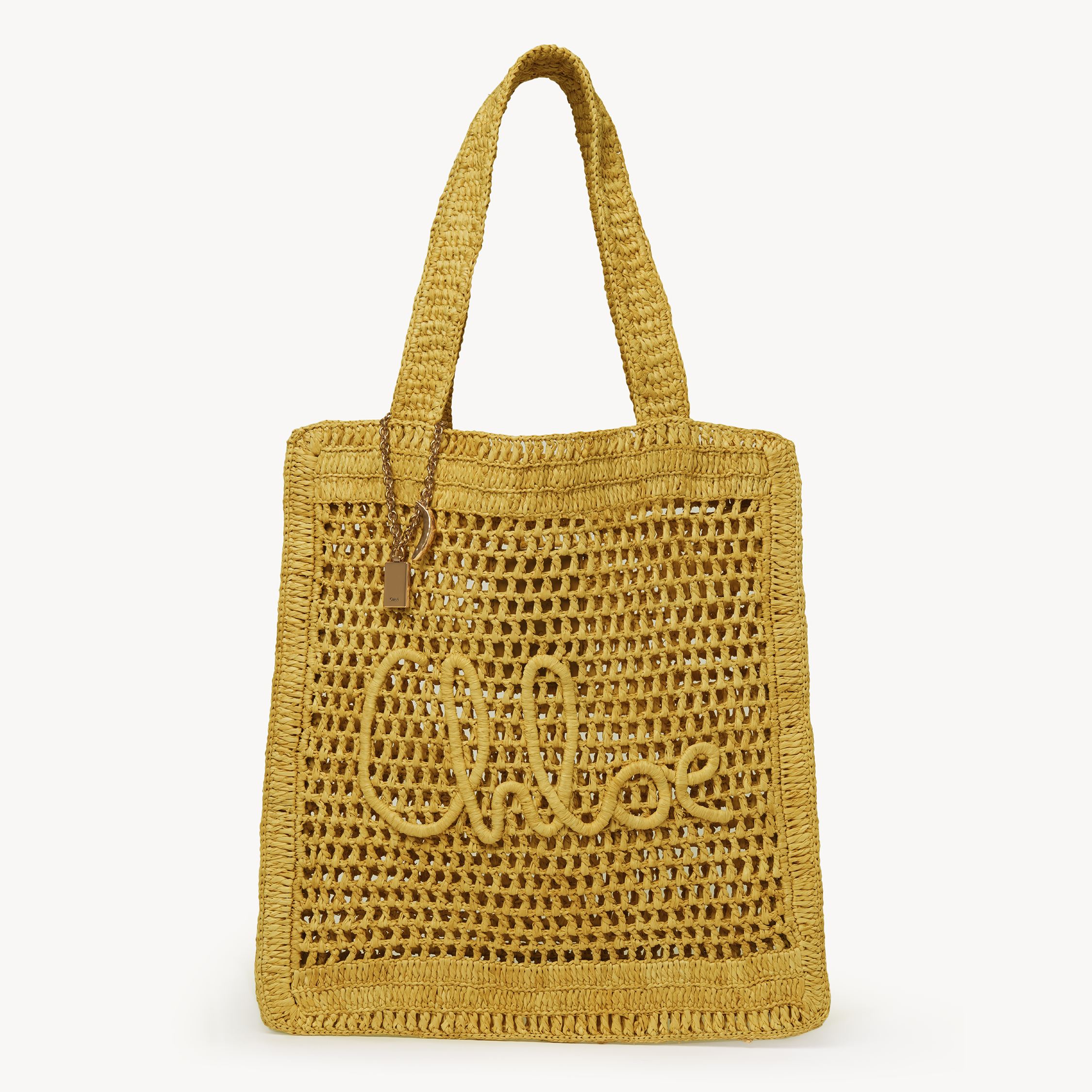 Chloé Sac Cabas Summer Banana En Raphia Femme Laiton Doré Taille Onesize 100% Raphia