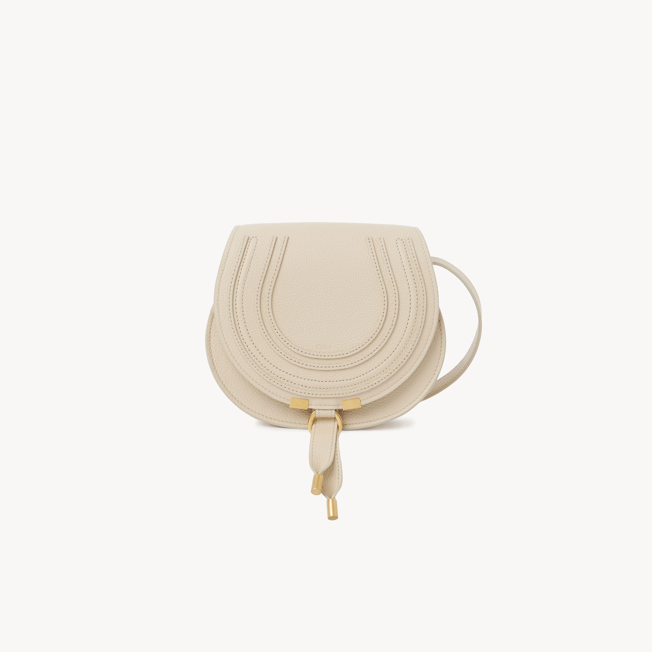 Shop Chloé Petit Sac Porté Épaule Marcie En Cuir Grainé Femme Beige Taille Onesize 100% Cuir De Veau