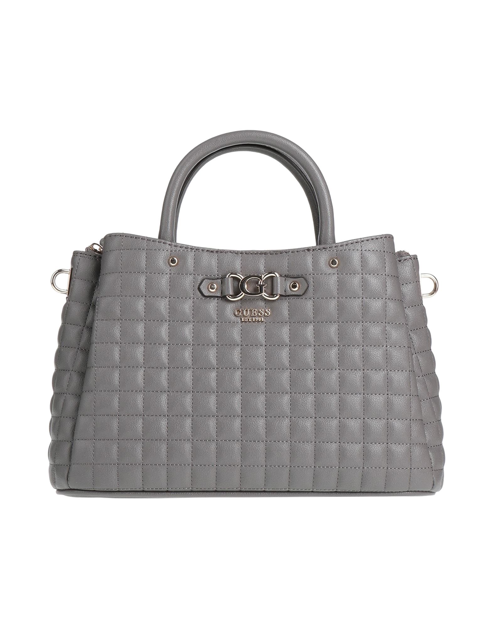 GUESS】ロゴショルダーバッグ エナメルグレー 上品 トレンド