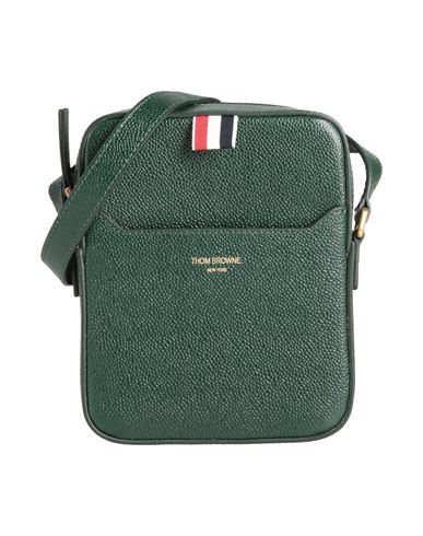 Thom Browne Man Cross-body Bag Emerald Green Size - Calfskin