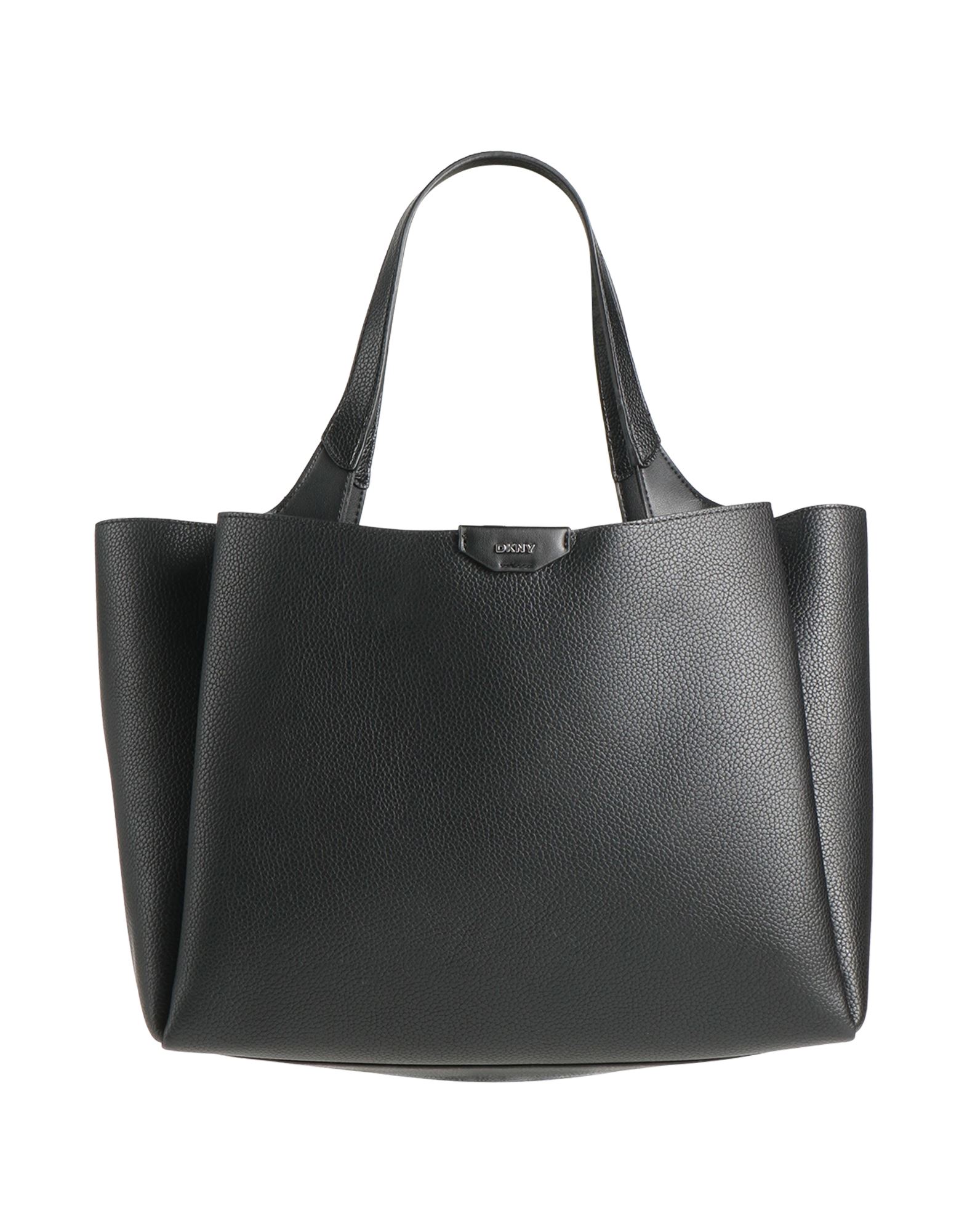 極美品 DKNY ショルダーバッグ ブラック 総柄 クレセント レザー プレート ダナキャランニューヨーク DKNY ☆DKNYロゴ柄エコレザー