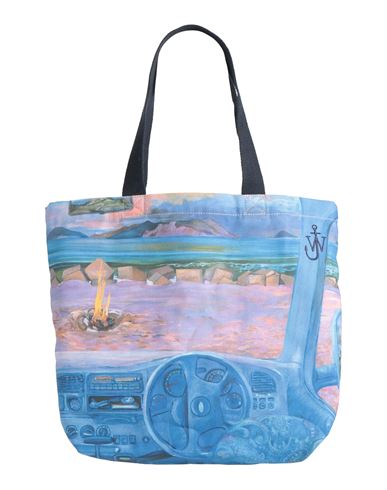 Jw Anderson Woman Shoulder Bag Azure Size - Cotton, Cow Leather In Blue