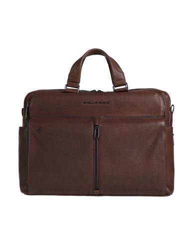 Piquadro Man Handbag Dark Brown Size - Cow Leather, Eva (ethylene - Vinyl - Acetate), Nylon, Metal