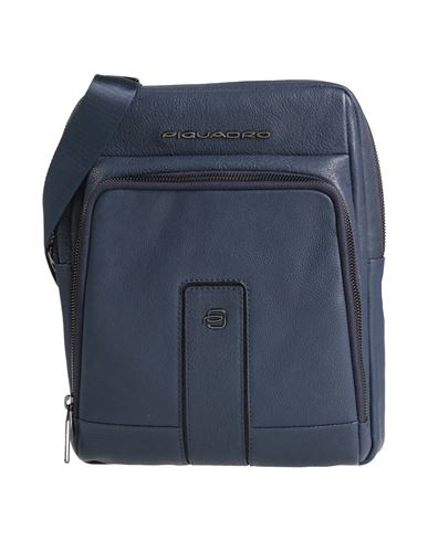Piquadro Man Cross-body Bag Navy Size - Cow Leather, Eva (ethylene - Vinyl - Acetate), Nylon, Polyes
