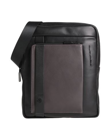 Piquadro Man Cross-body Bag Black Size - Cow Leather, Eva (ethylene - Vinyl - Acetate), Nylon, Polye