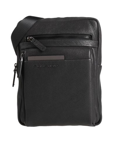 Piquadro Man Cross-body Bag Black Size - Cow Leather