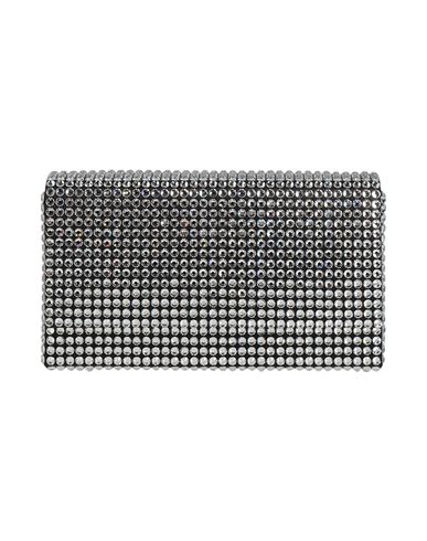 Amina Muaddi Woman Handbag Silver Size - Textile Fibers