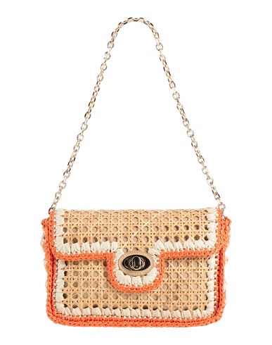 Luisa Spagnoli Woman Handbag Sand Size - Natural Fibers, Viscose, Calfskin