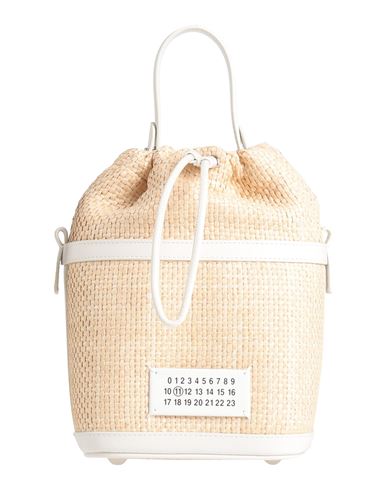 Maison Margiela Woman Handbag Sand Size - Natural Raffia, Leather In Sand