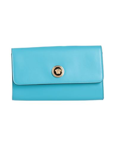 Versace Woman Handbag Azure Size - Calfskin In Blue