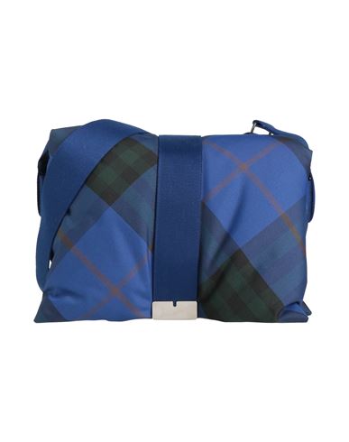 Burberry Man Cross-body Bag Blue Size - Polyester, Polyurethane In Blue