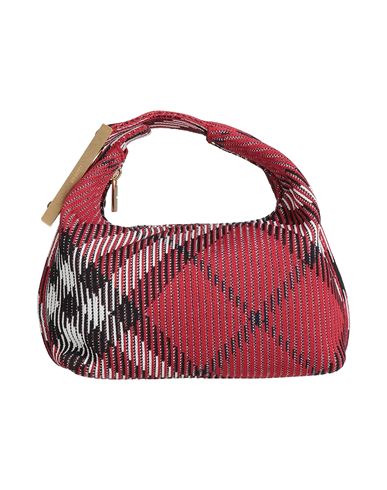 Burberry Woman Handbag Brick Size - Polyamide, Cotton, Polyurethane In Red
