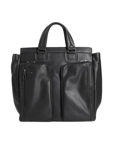 Piquadro Man Handbag Black Size - Cow Leather, Eva (ethylene - Vinyl - Acetate), Nylon, Polyester, M In Black
