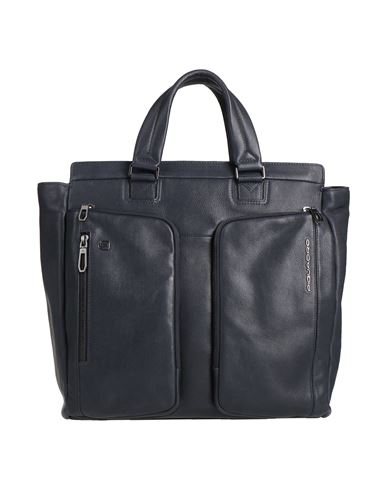 Piquadro Man Handbag Midnight Blue Size - Cow Leather, Eva (ethylene - Vinyl - Acetate), Nylon, Poly In Blue