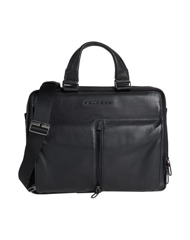 Piquadro Man Handbag Black Size - Cow Leather, Eva (ethylene - Vinyl - Acetate), Nylon, Polyester, M In Black