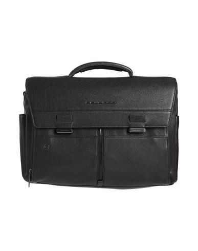 Piquadro Man Handbag Black Size - Cow Leather, Eva (ethylene - Vinyl - Acetate), Nylon, Polyester, M In Black