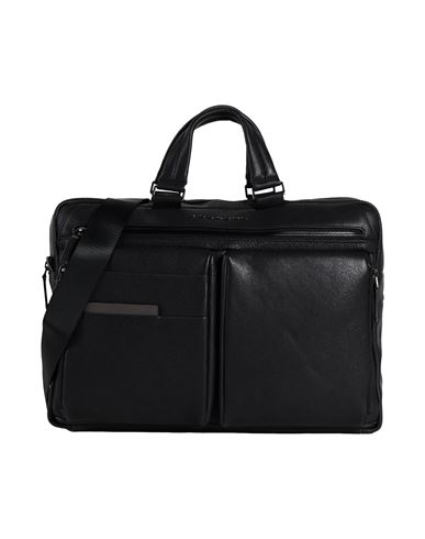 Piquadro Man Handbag Black Size - Cow Leather, Eva (ethylene - Vinyl - Acetate), Nylon, Polyester, M In Black