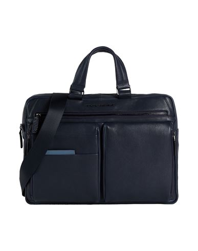 Piquadro Man Handbag Blue Size - Cow Leather, Eva (ethylene - Vinyl - Acetate), Nylon, Polyester, Me In Blue