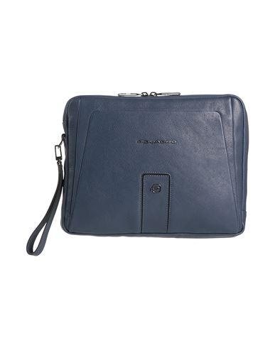 Piquadro Man Handbag Blue Size - Cow Leather, Metal In Blue