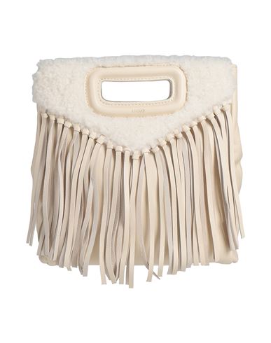 Maje Woman Handbag Cream Size - Sheepskin, Polyester In White