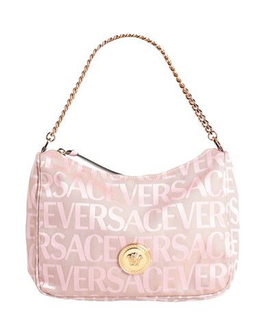 Versace Woman Cross-body Bag Pink Size - Polyester, Cotton, Calfskin In Pink