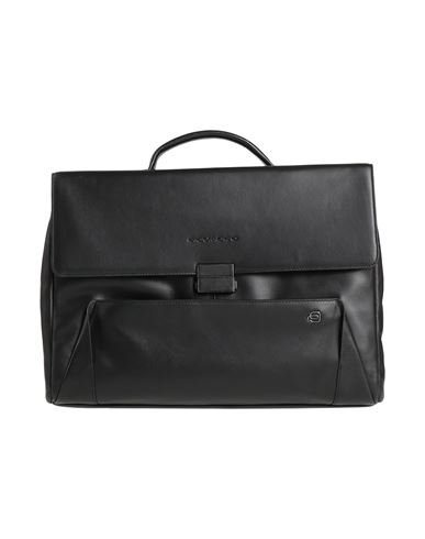 Piquadro Man Handbag Black Size - Cow Leather, Eva (ethylene - Vinyl - Acetate), Nylon, Polyester, M In Black