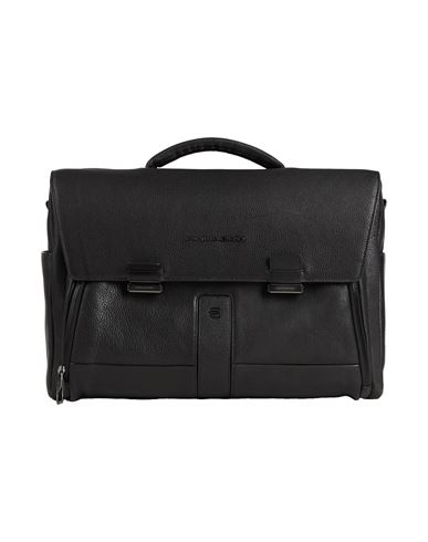 Piquadro Man Handbag Black Size - Cow Leather, Eva (ethylene - Vinyl - Acetate), Nylon, Polyester, M In Black