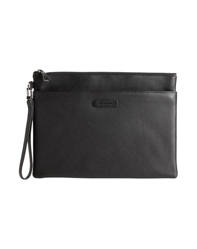 Piquadro Man Handbag Black Size - Leather, Metal In Black