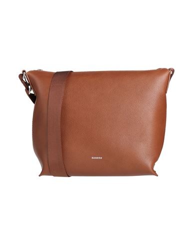 Sandro Woman Cross-body Bag Brown Size - Calfskin, Polyamide