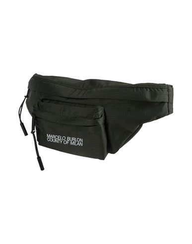 Marcelo Burlon County Of Milan Marcelo Burlon Man Belt Bag Military Green Size - Textile Fibers In Green