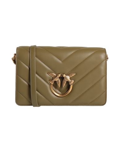 Pinko Woman Cross-body Bag Military Green Size - Sheepskin In Green