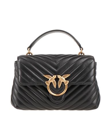 Pinko Foldover Quilted Shoulder Bag With Chain Strap In Black