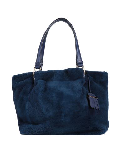 Tod's Woman Handbag Navy Size - Shearling, Leather In Blue