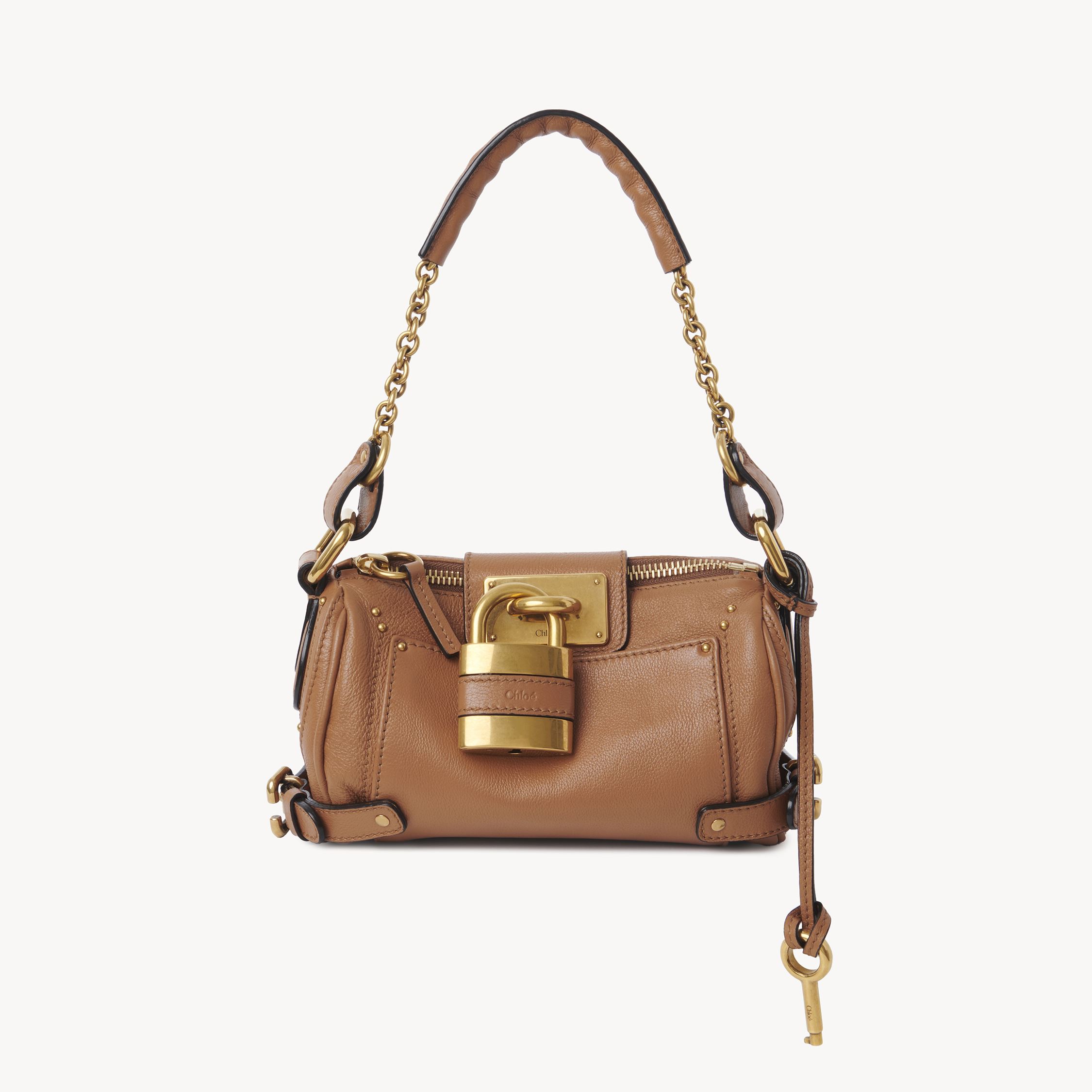 Chloé Small Paddington Chain Bag In Grained Leather Brown Size Onesize 100% Bubalus Bubalis, Farmed, Coo I In Brown