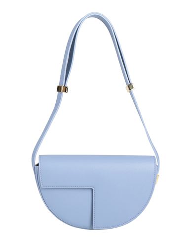 Patou Woman Shoulder Bag Lilac Size - Calfskin, Zamak In Blue