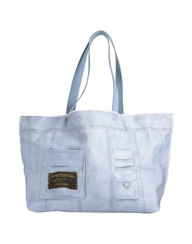 Acne Studios Woman Shoulder Bag Light Blue Size - Cotton In Blue