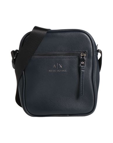 Armani Exchange Man Cross-body Bag Midnight Blue Size - Polyester, Polyurethane In Blue