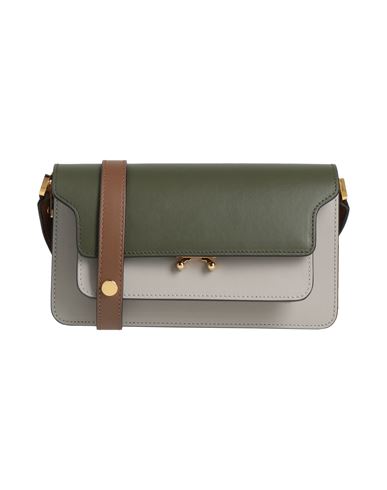 Marni Woman Cross-body Bag Military Green Size - Cow Leather In Green