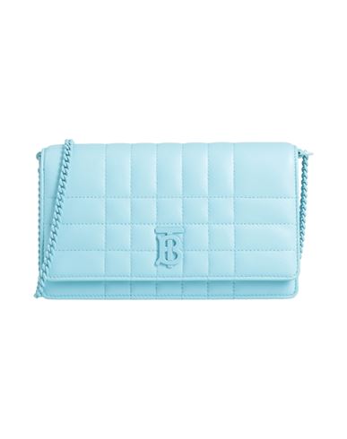 Burberry Woman Cross-body Bag Sky Blue Size - Lambskin In Blue