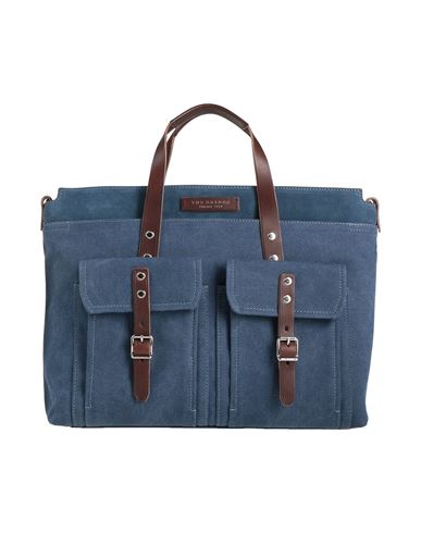The Bridge Man Handbag Slate Blue Size - Leather, Textile Fibers In Blue